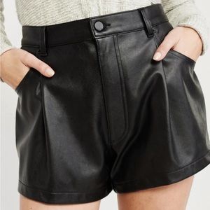 NWT Abercrombie Black Vegan Leather Shorts